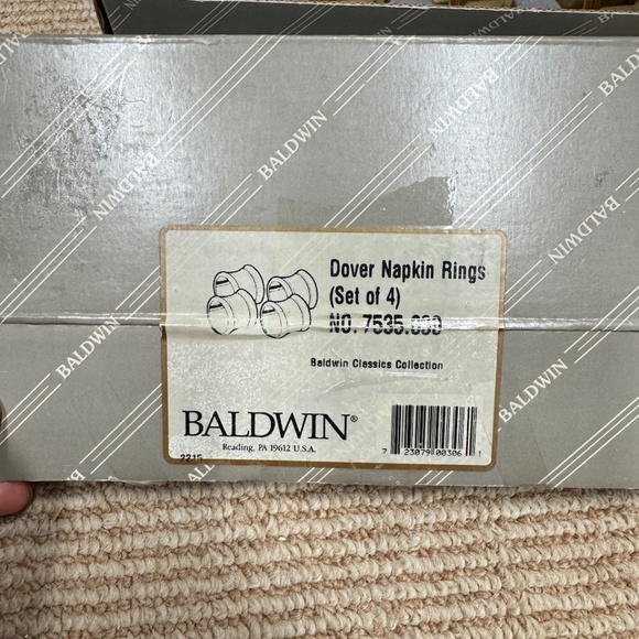 2 Boxes BALDWIN BRASS NO 7535.030 Dover Napkin Rings 8 total - Picture 4 of 4